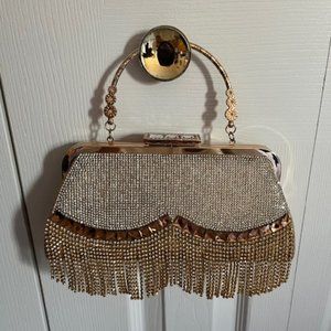 Gold and Rhinestones Evening Purse